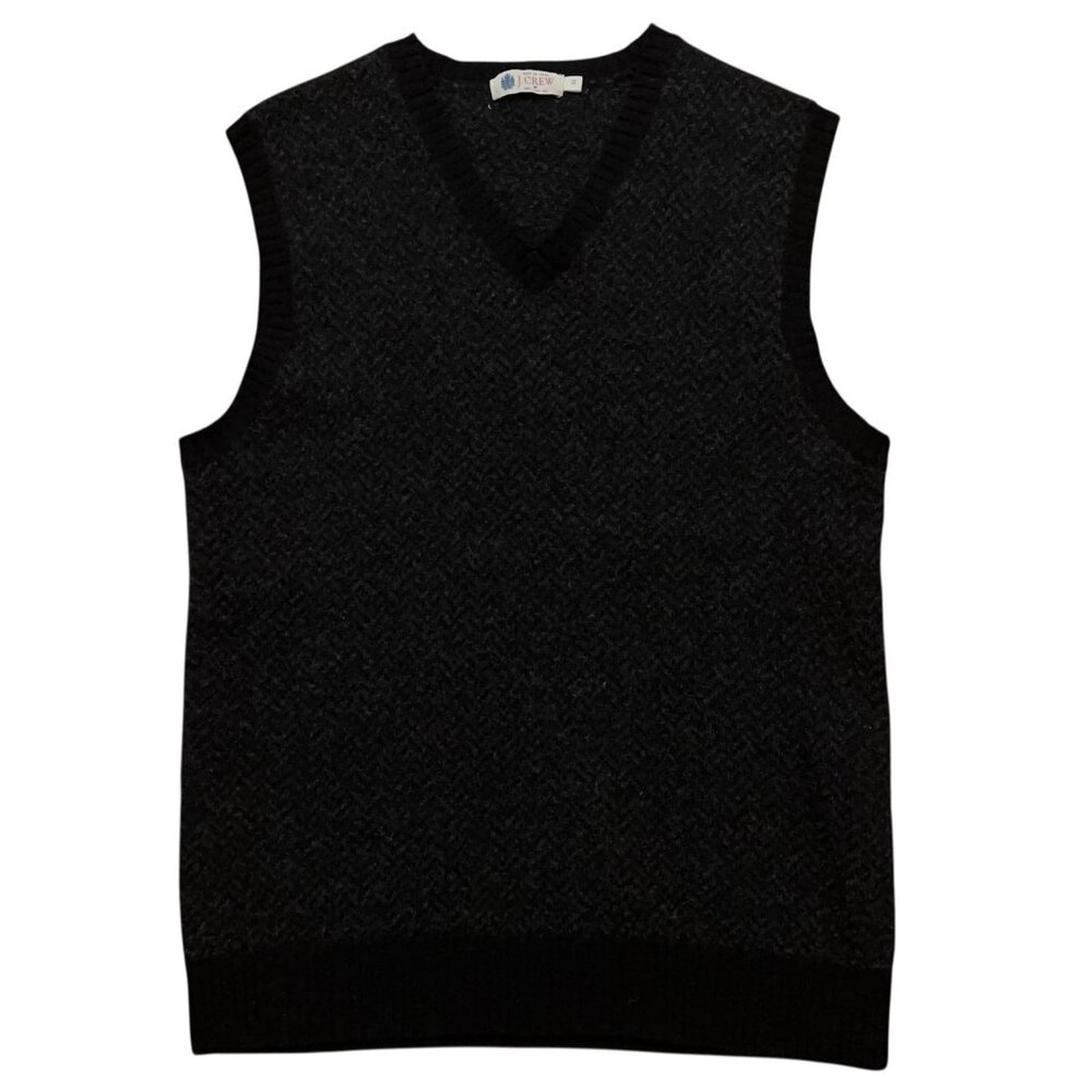 J.Crew Vest Mens Size M (Fits S) 100% Lambs Wool Pullover V-Neck Gray